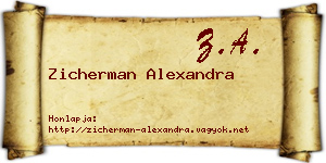 Zicherman Alexandra névjegykártya